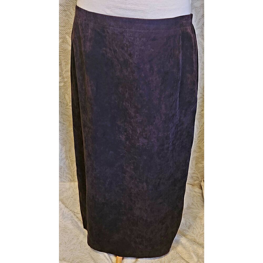K2 Judith Heart petites faux suade lined midi skirt